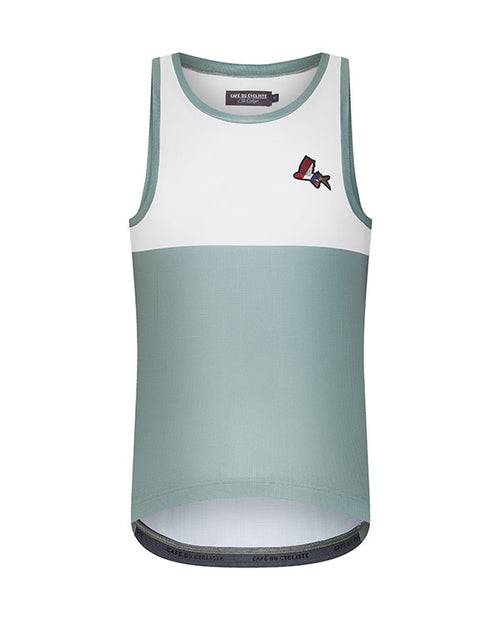 Café du Cycliste 車衣 背心 Beatrice Dusty Olive 無袖 男-飛魚綠白