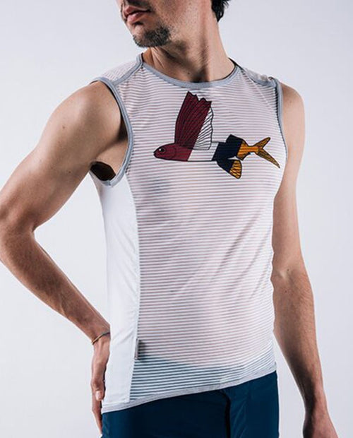 Café du Cycliste 底衫Cecilia FlyFish無袖 男-白飛魚