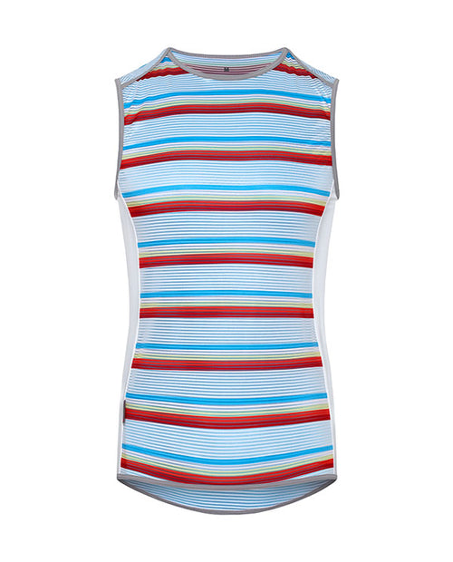 Café du Cycliste 底衫Cecilia CreamOrangeBlue無袖 男-白橘藍條紋