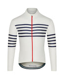 Café du Cycliste 車衣Claudette White長袖 男-藍白條紋