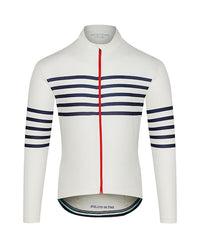 Café du Cycliste 車衣Claudette White長袖 男-藍白條紋
