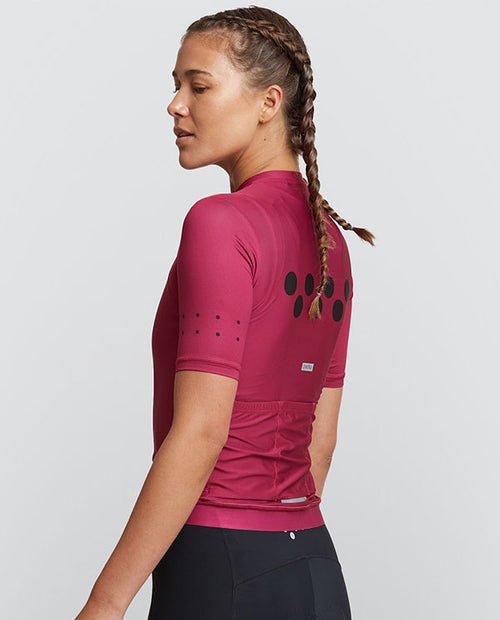 Pedla 車衣Essential Classic Jersey-Bordeaux短袖 女-酒紅