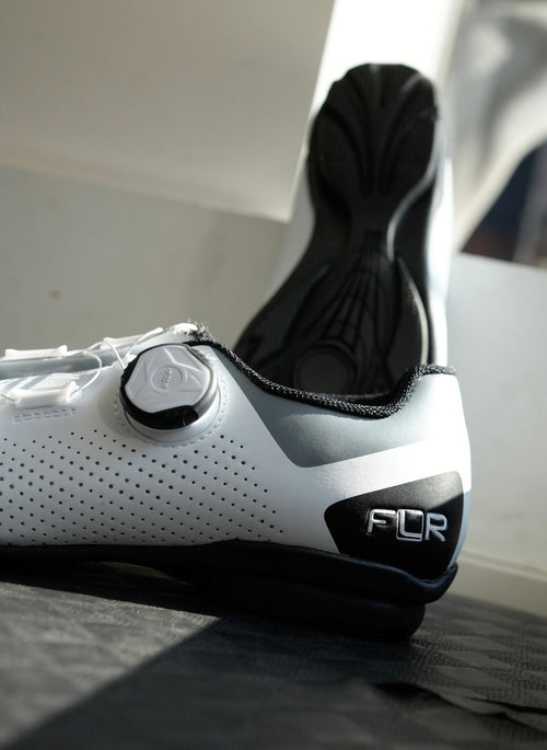 FLR 單旋鈕硬底鞋 F-11 White+Rubber Sole 白